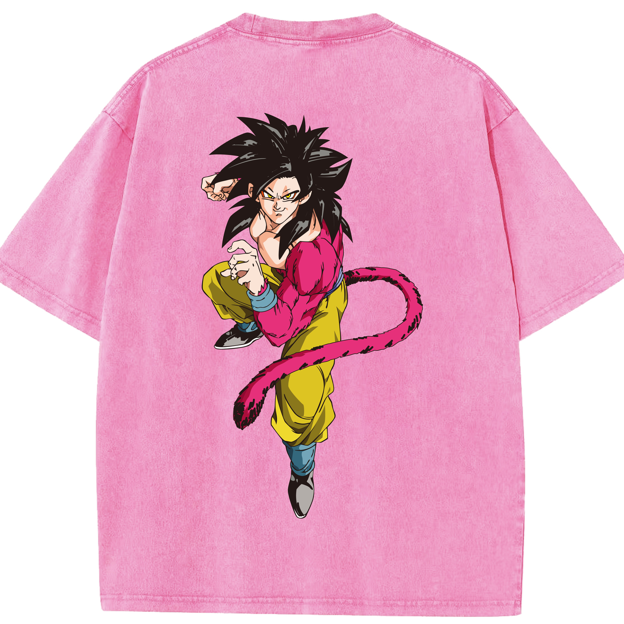 （画像用） ドラゴンボール 孫悟空（そん ごくう）Son Goku カカロット DRAGON BALL Kakarotto 綿100% ヴィンテージ風 半袖Tシャツ（背面プリント）